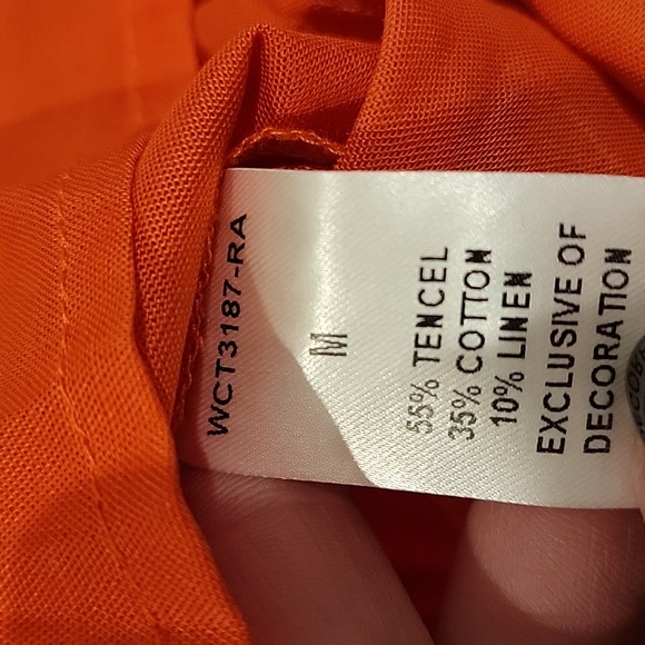 THML Elian Orange Floral Embroidered Blouse~Size Medium~NWT - Picture 6 of 7